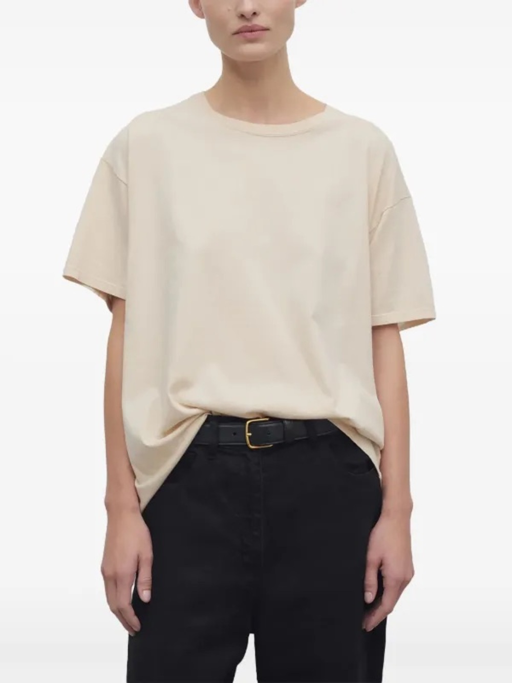 The Row Nadina Relaxed Crewneck Tee in Light Cream